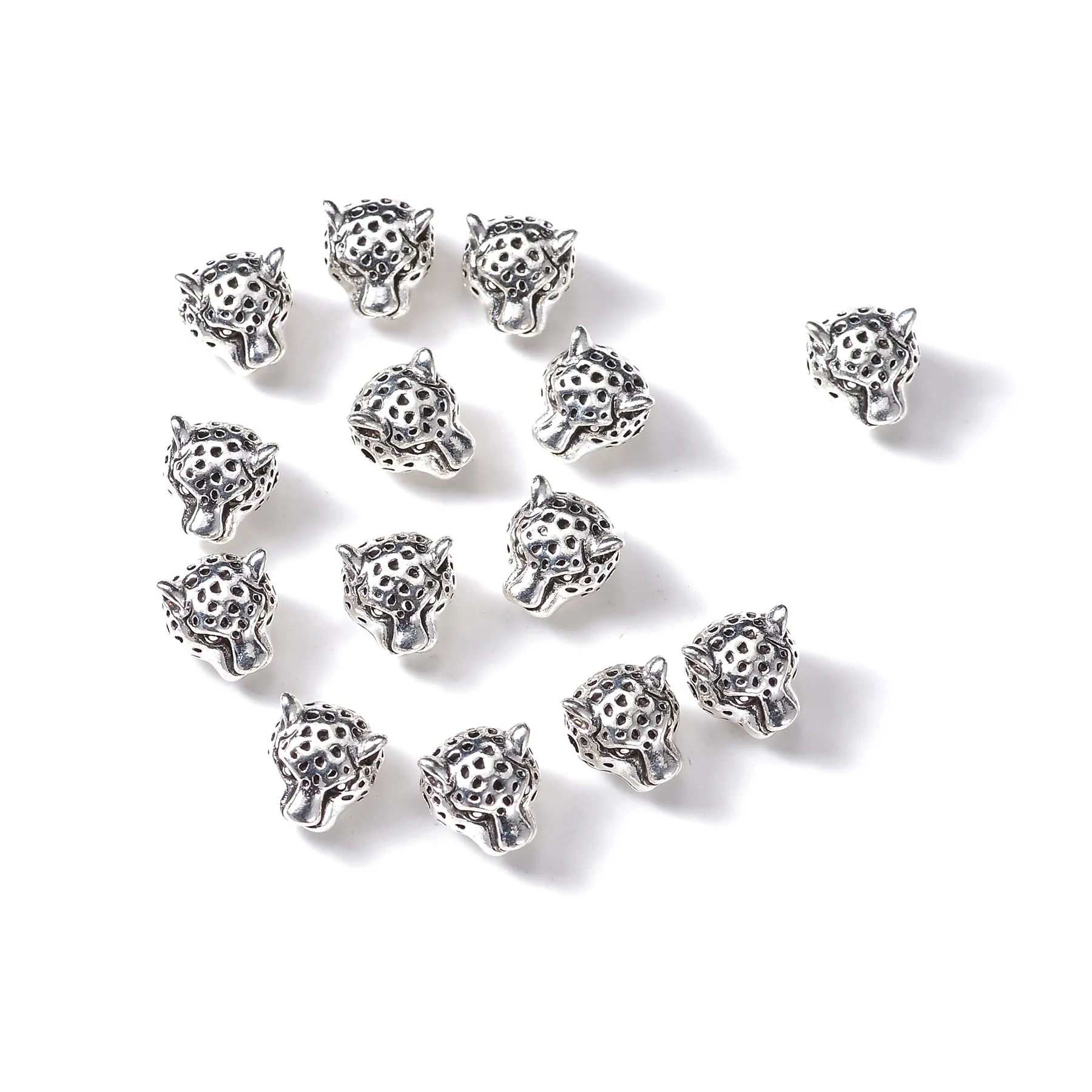 10pcs Charms Animal Beads Leopard Head Beads DIY Making  Bracelet Necklace Jewelry Accessories Wholesale