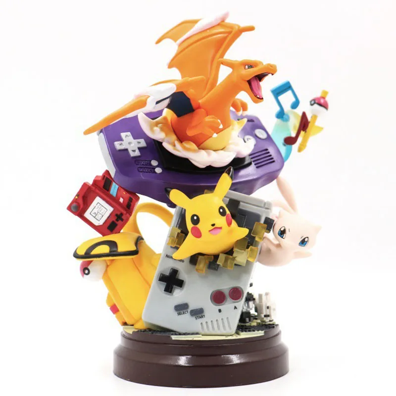 

20Cm New Pokemon Cartoons Movie Anime Figure Pikachu Mewtwo Charmander GBA Game Console Action Figure Model Toys Kids Gifts