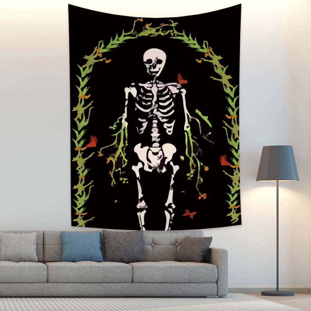 

Skull Tapestry Divination Witchcraft Moth Wall Hanging Living Room Decor Aesthetic Hippie Psychedelic Boho Yoga Bedroom Blanket