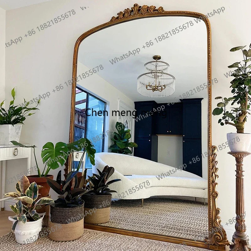 Фото ГОРЯЧИЕ ПРОДАЖИ, французское ретро резное зеркало в полный рост, бытовое настенное зеркало в полный рост, приспособление от пола до потолка, гардеробная mi №2