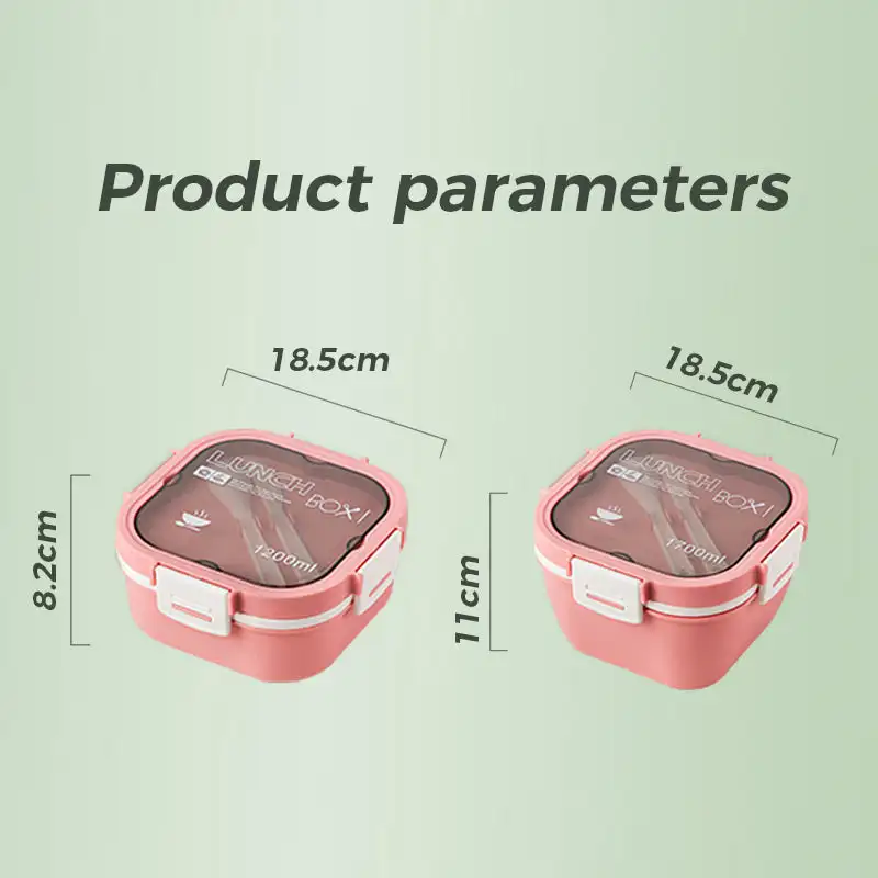 Портативный контейнер для еды с ложкой и вилкой 1200/1700 мл