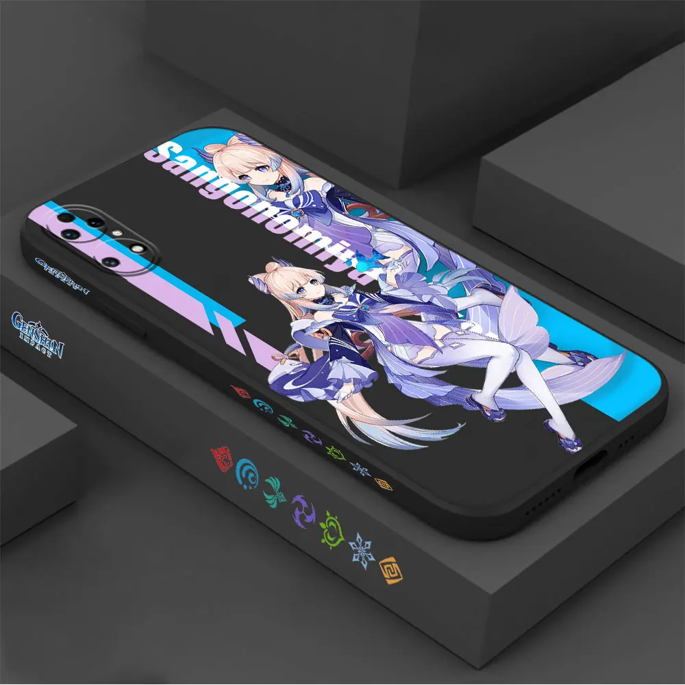 Genshin Impact Ganyu Sangonomiya Kokomi Phone Case For Huawei P60 P50 P40 P30 P20 Mate 50 40 30 20 20X 10 Colour Liquid Cover