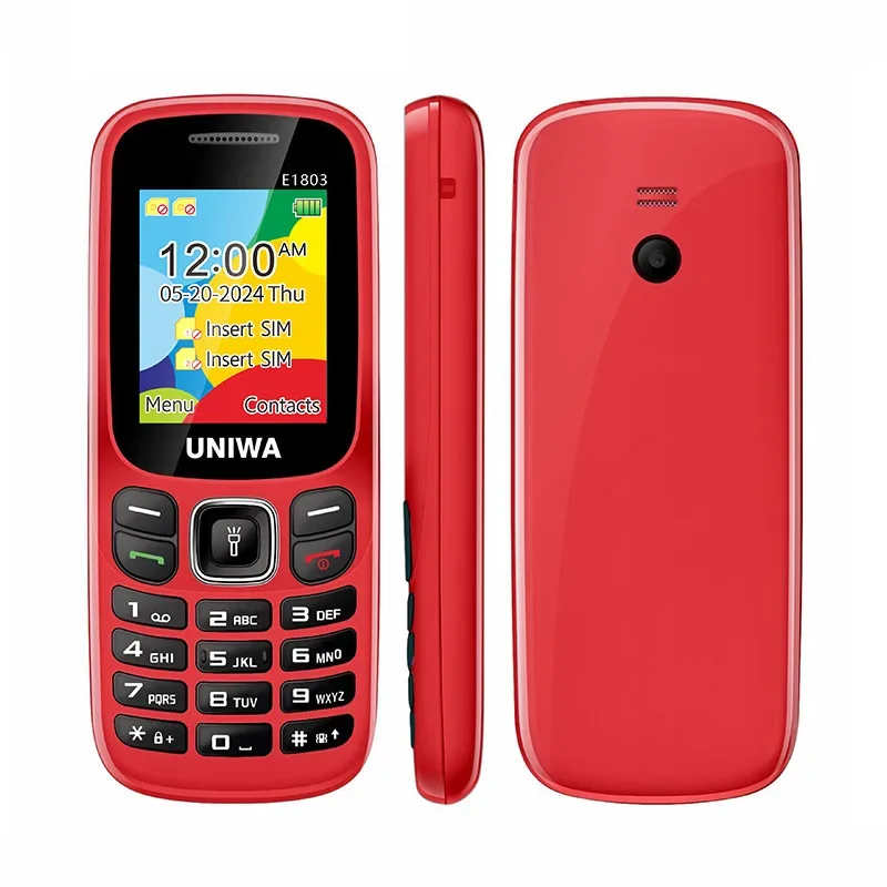 Фото UNIWA E1803 2G клавиатура телефон мобильный телефон 1,77 дюйма кнопочный телефон 800 мАч для пожилых людей беспроводное радио GSM телефон №3