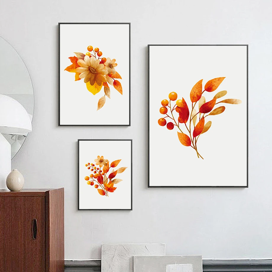 

Autumn Plants Flowers and Fruits Canvas Paintings Modern Minimalism Pictures Indoor Wall Art Posters Home Decoration Bedroom