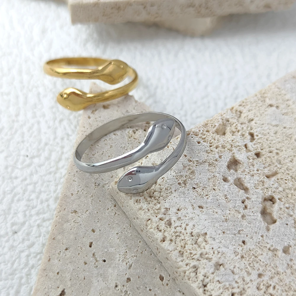 

New Two Headed Snake Ring for Women Men Open Finger Rings Punk Hip Pop Jewelry Girls Couple Gift Party кольцо женское