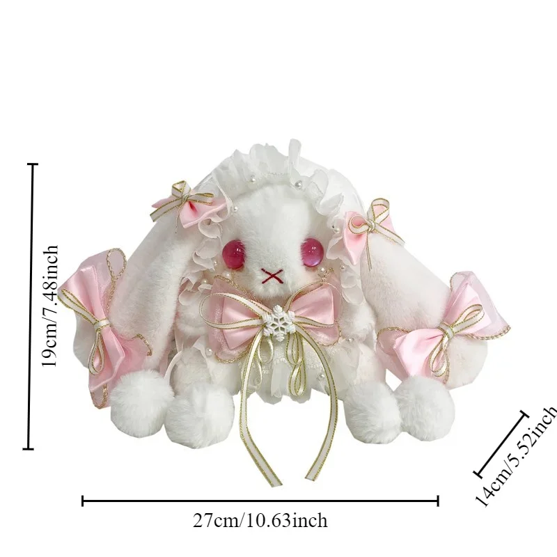 Плюшевая сумка на плечо в виде кролика для девочек модная декоративная кружевная