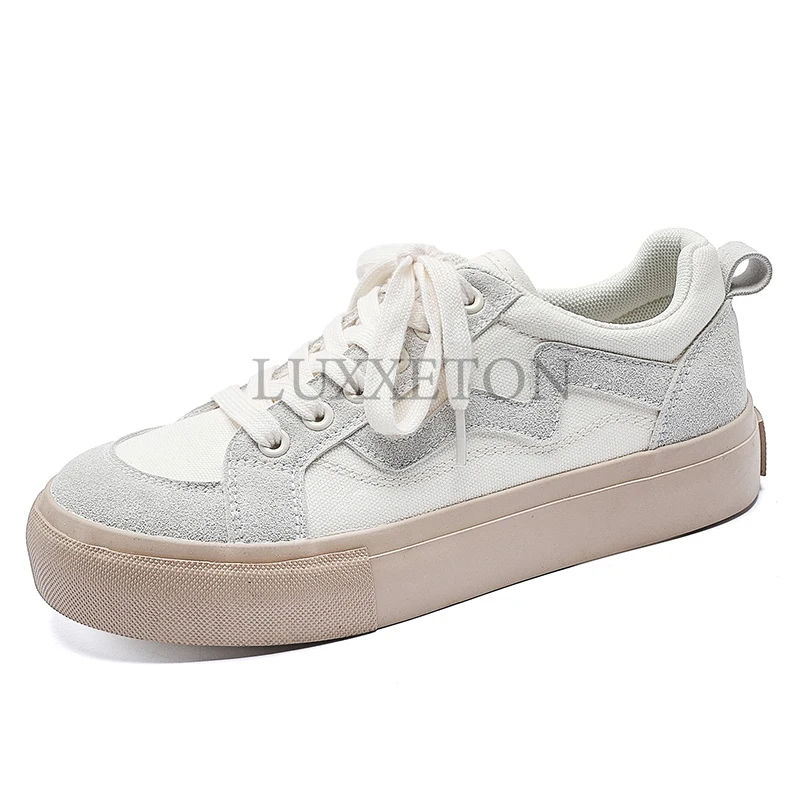 

2022 Women's Sneakers Canvas Solid Breathable Platform Shoes for Women Lace-Up Lightweight Casual Footwear Tenis Shoes Casual