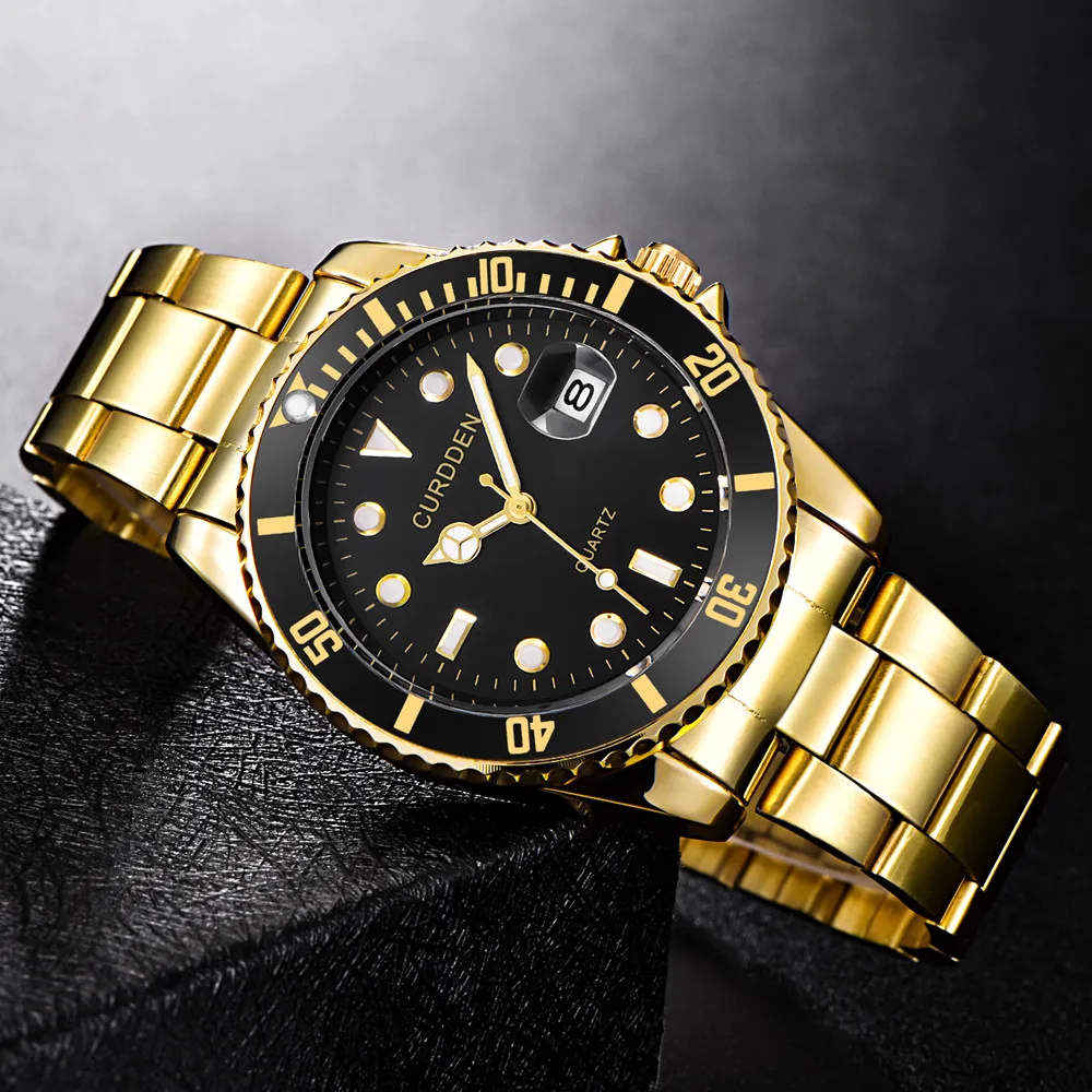 

New Luxury Watch For Men Gold Stainless Steel Watches Minimalist Quartz Wrist Watch Men Business Watch Reloj Hombre