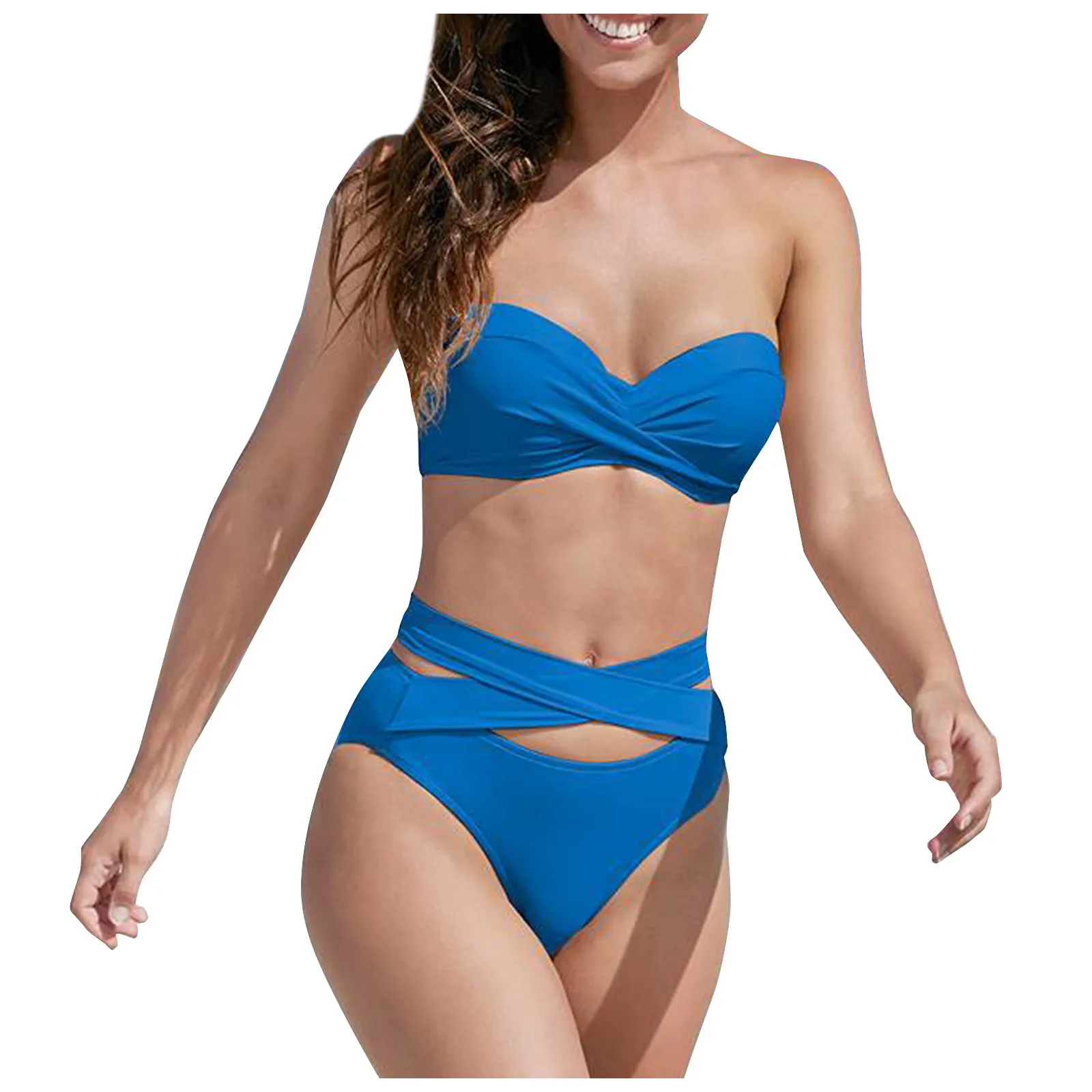 

Sexy Bikinis Women's Swimsuit Women's Fashion Sexy Split Bikini High Waist Solid Color Swimsuit Set Swimwear Sexy Woman Thong