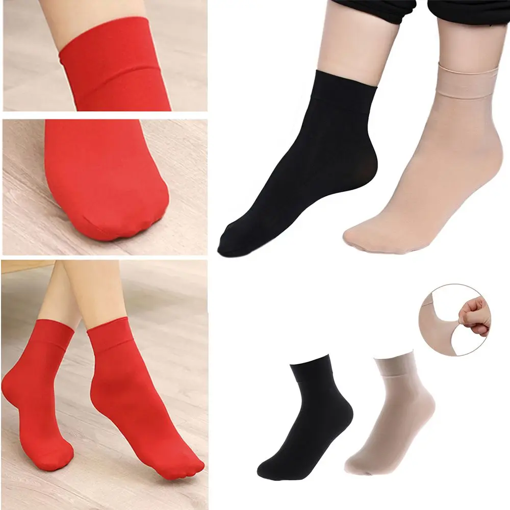 

1/5/10 Pairs Fashion Nylon Antiskid Durable Warm Socks Ankle Socks Silk Stockings Short Stockings