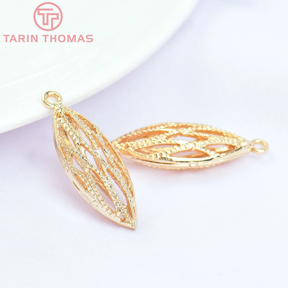 

Латунные овальные ажурные Подвески с полыми отверстиями, 6 шт., 10 х26 мм, 24 кар, золотистые, фурнитура для изготовления ювелирных изделий «сдел...