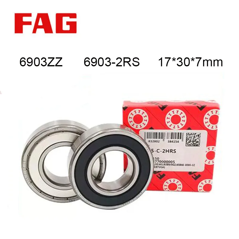 

Germany 100% Original FAG Bearing 6903ZZ 6903-2RS C3 ABEC-9 2/5Pcs 17x30x7mm Thin 6903 2RS Ball Bearings 6903ZZ 61903 Bearings
