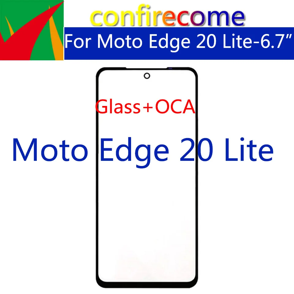 

10 шт./партия для Motorola Edge 20 Lite XT2139 сенсорный экран передняя стеклянная панель ЖК Внешний объектив с OCA клей Замена