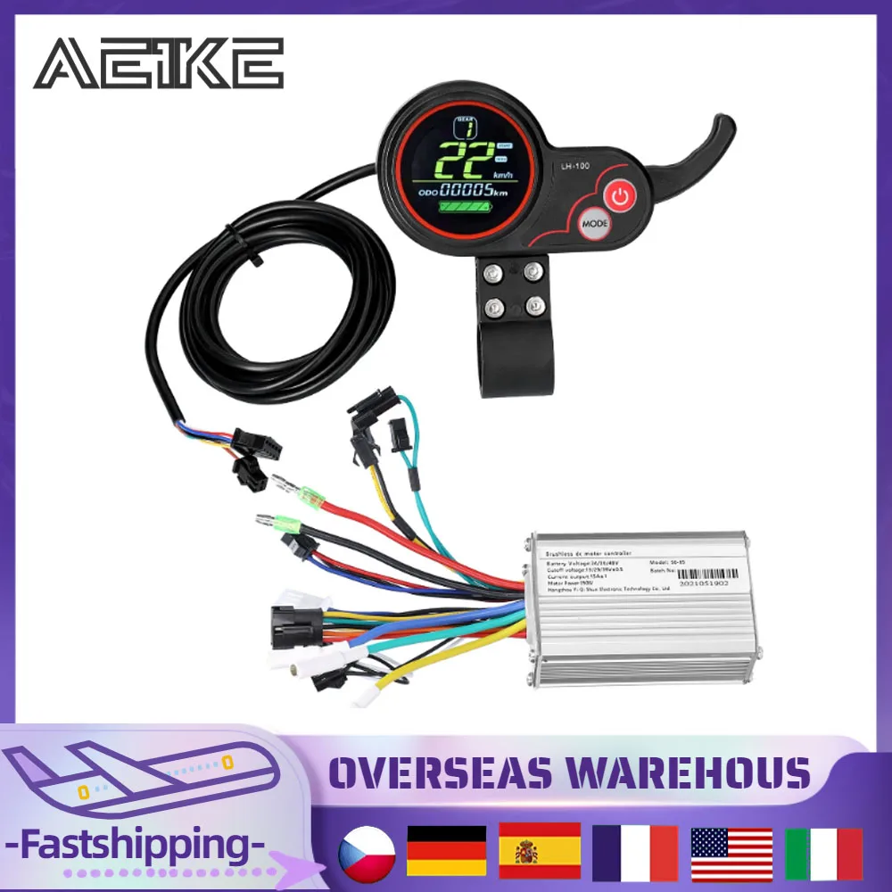 

Brushless Controller Kit for Electric Bicycle Scooter with Waterproof LCD Display Control Panel 24V-48V 350W