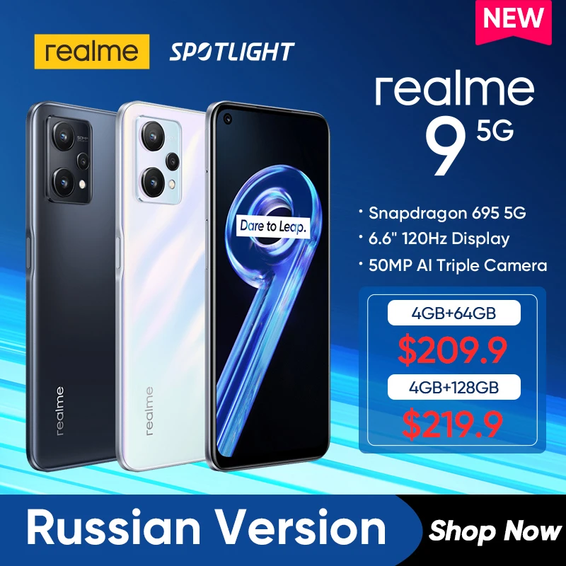 Ceny Realme 9 5G Nowy Smartfon Snapdragon 695 5G Ośmiordzeniowy Procesor 6.6 ''120Hz Wyświetlacz 50MP Aparat 5000mAh Bateria NFC 64GB/128GB Najtaniej Realme 9 5G Nowy Smartfon Snapdragon 695 5G Ośmiordzeniowy Procesor 6.6 ''120Hz Wyświetlacz 50MP Aparat 5000mAh Bateria NFC 64GB/128GB