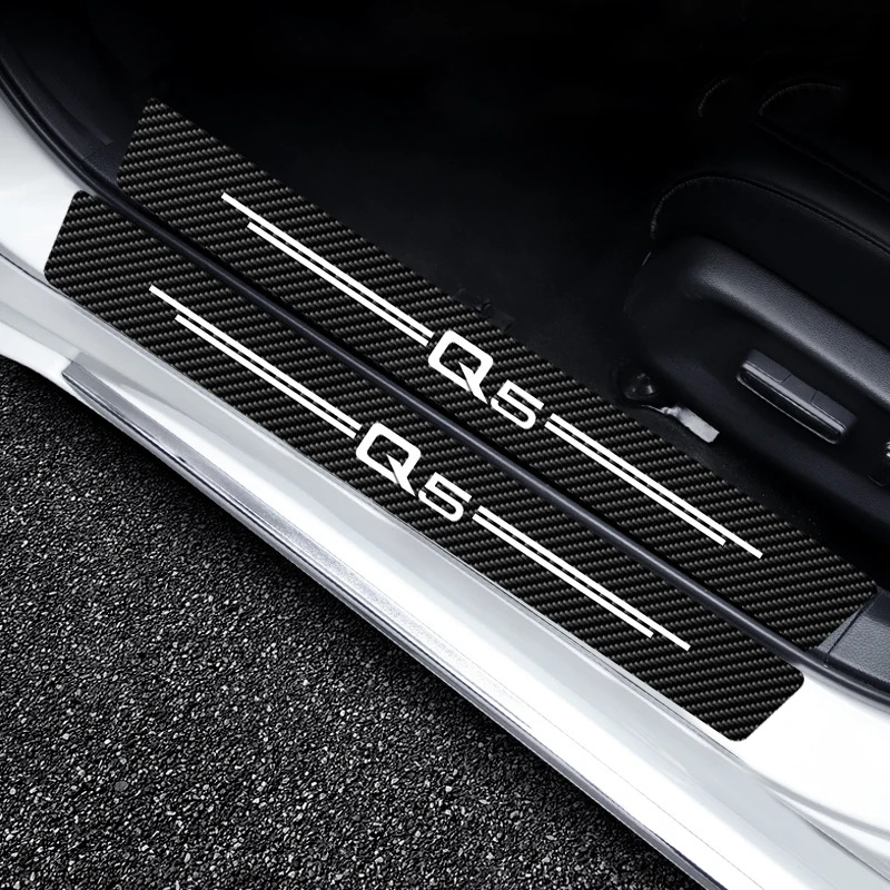 

4 PCs Car Door Protector Stickers Anti Scratch Tape Auto Trunk Carbon fiber Sill Scuff Protector For Audi Q5 Q5L Sportback 2021