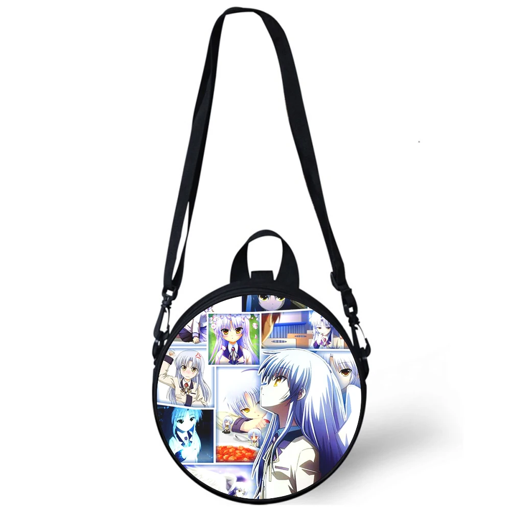 Angel Beats Tachibana Kanade Child kindergarten Bag 3D Print Crossbody Shoulder Bags School Women Mini Round Bagpacks Rugtas Bag