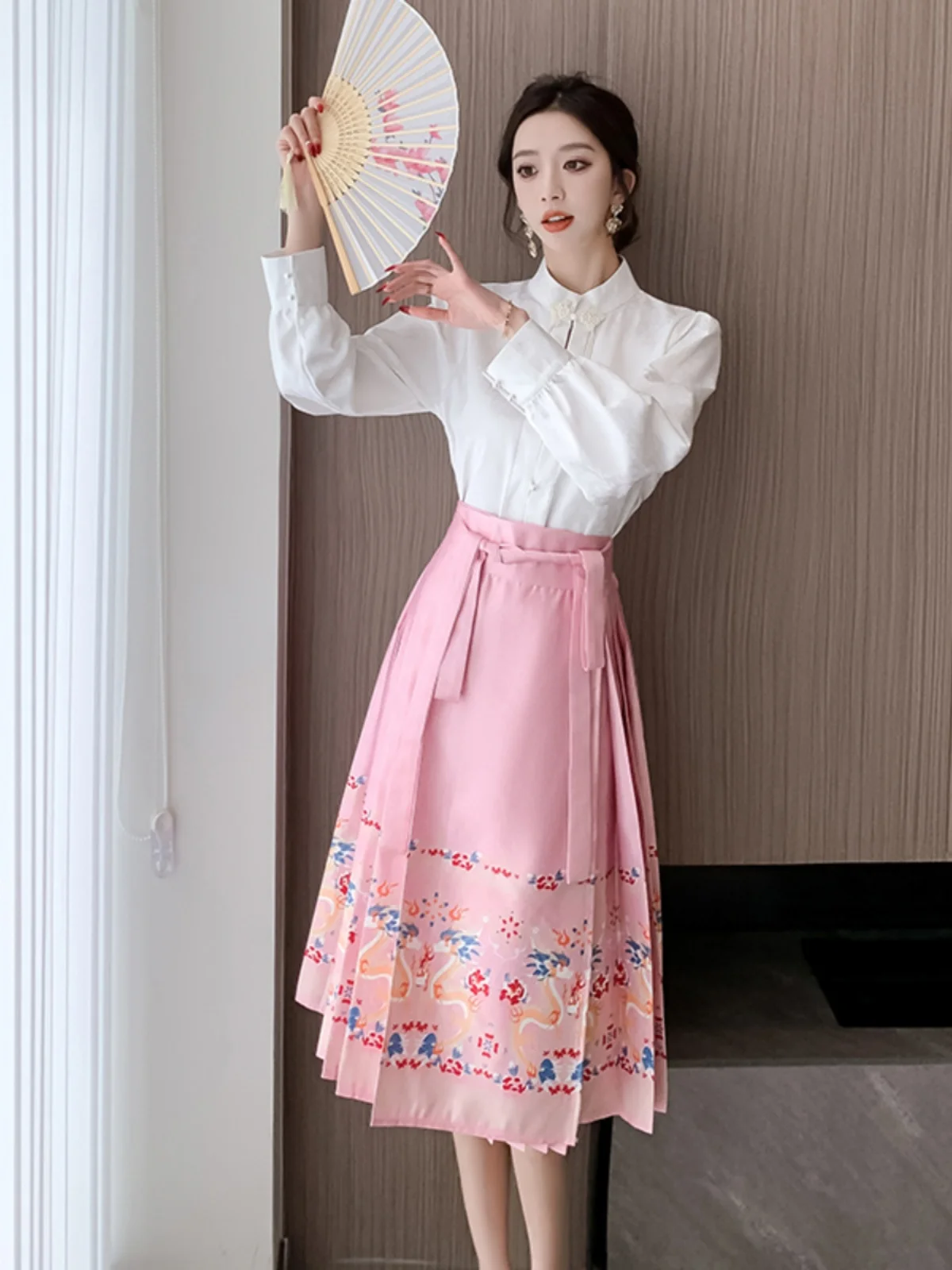 Китайский Sle Бессмертный Элегантный Розовый Жилет Юбка Топ Комплект 2024 Весна