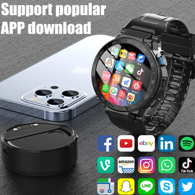 Смарт-часы Z35GT 4G All Netcom круглый экран 1 6 дюйма GPS 1200 мАч Android 10 7 Wi-Fi SIM IP67 4 64 ГБ - купить