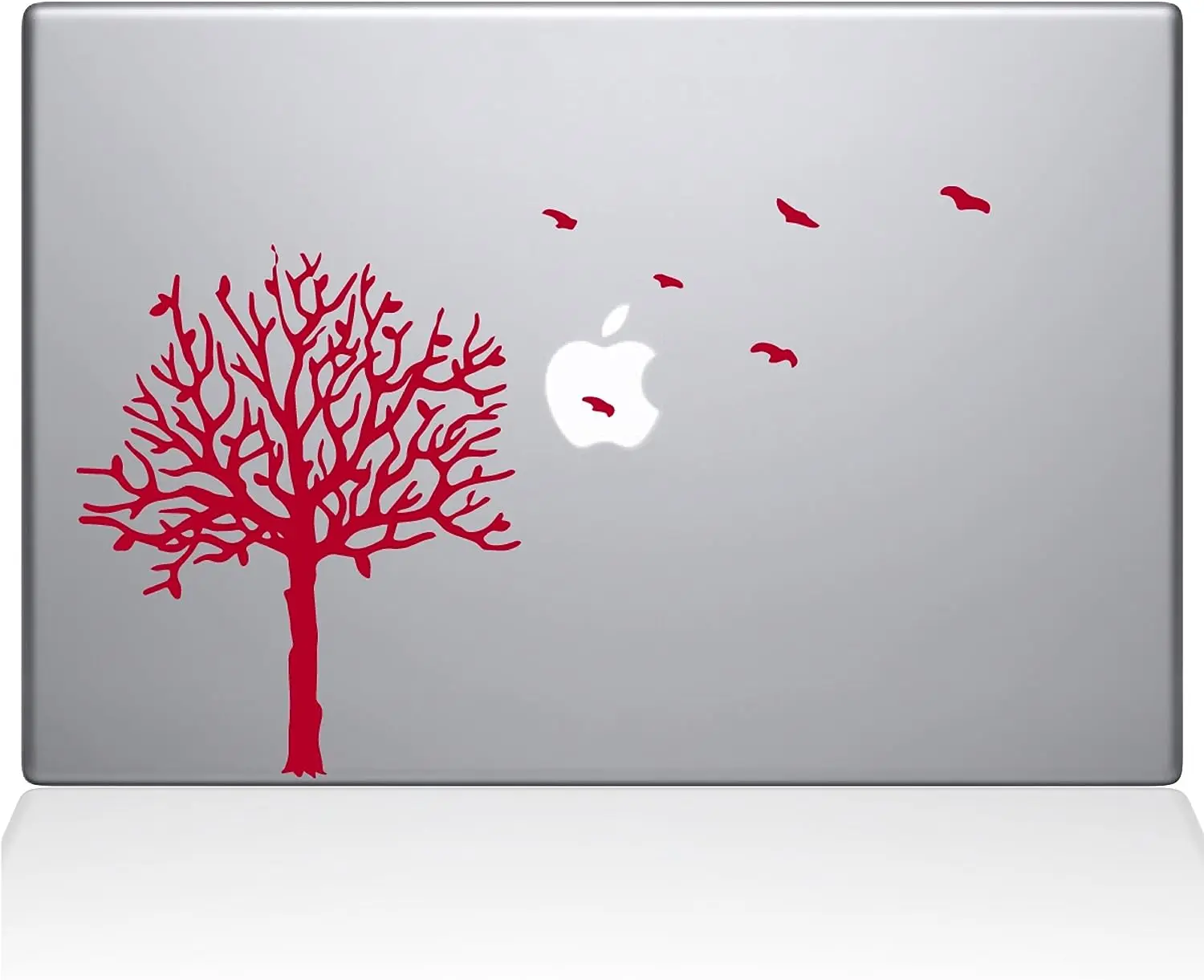 

Adesivo de vinil para árvore com pássaros, vermelho, MacBook de polegadas