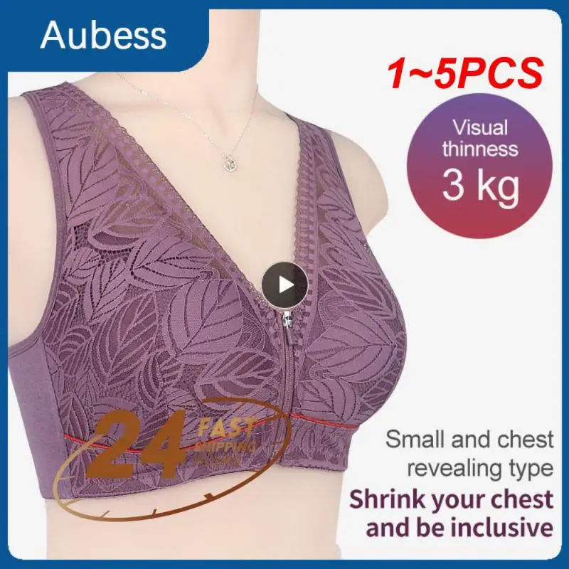 

1~5PCS Lace Large Bra Ventilate Gathering And Shaping Womens Collarless Vest Bra Comfort Good Elasticity