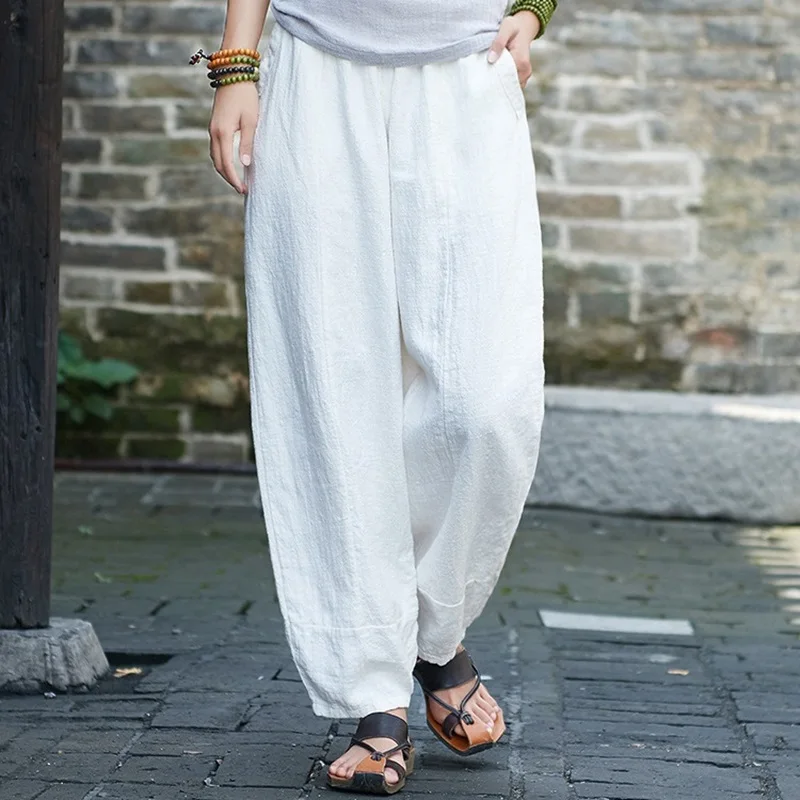 Осенние однотонные свободные брюки с карманами новинка 2022 Женские винтажные