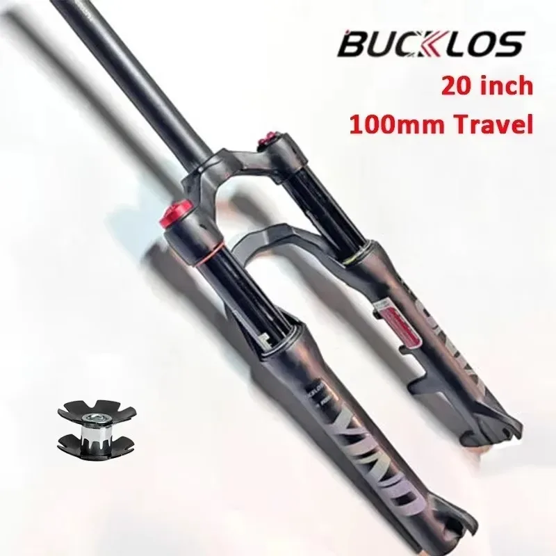Фото Вилка BUCKLOS 20 дюймов с воздушной амортизацией, ход 100 мм, крепление 1-1/8