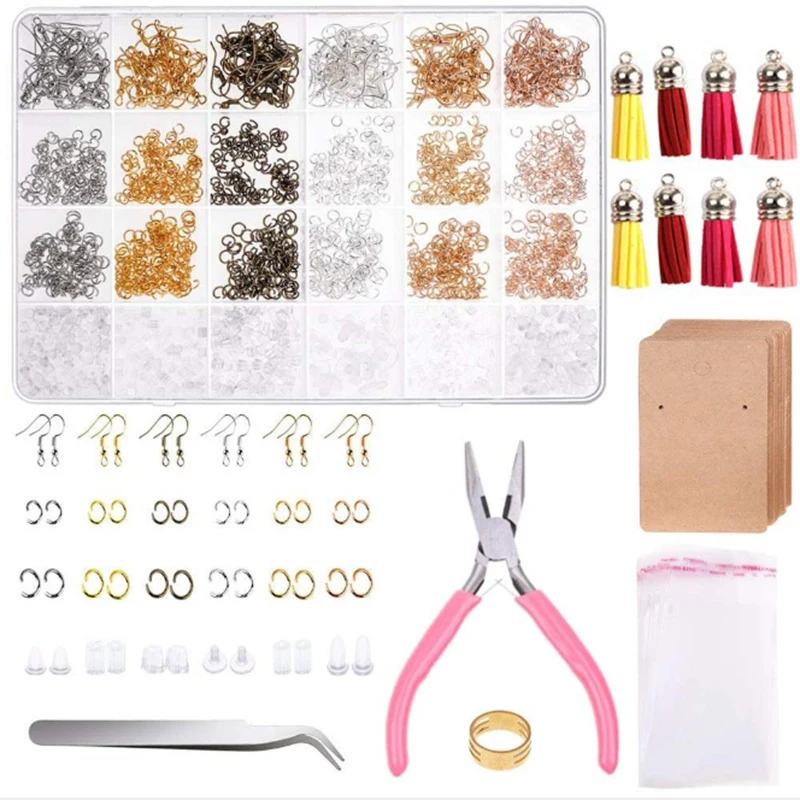 

Earring Hooks For Jewelry Making Earrings With Fishhook, Earring Cards, Jewelry Tongs, Earrings Back And Jumpers Suitable For Je