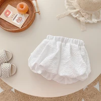 baby girls bread shorts korean childrens clothing fashion casual white pants lace vest summer cute kids lantern bloomers 0 6y