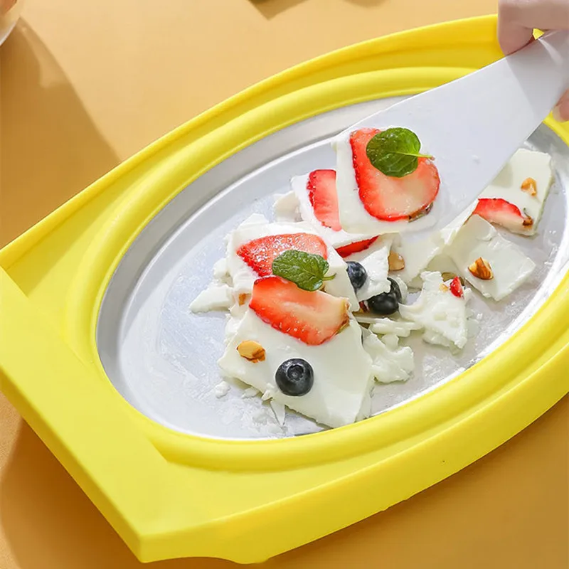 

Household Fried Yogurt Machine Sashimi Plate Stainless Steel Mini Fried Ice Machine Small Ice Cream Machine