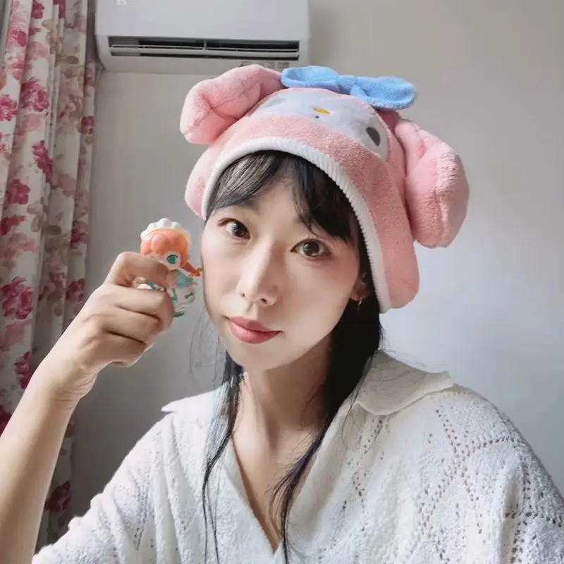 

Кавайная Sanrio Cinnamoroll Hello Kitty шапочка для сухих волос моя мелодия Аниме Фигурка тюрбан впитывает воду быстрая фотография шапочка подарок для девушки