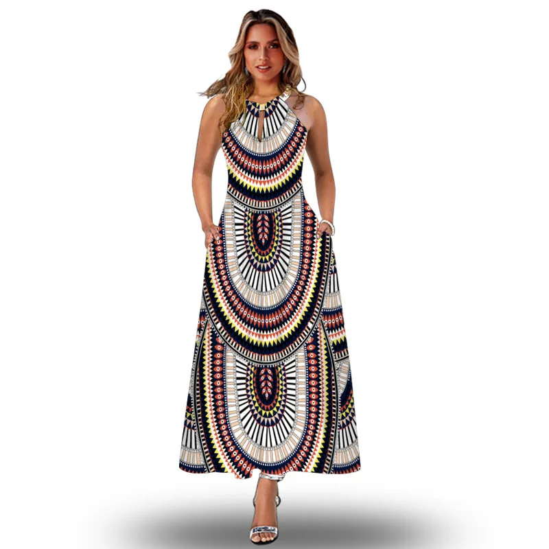 

Богемное женское летнее винтажное длинное платье, повседневное пляжное праздничное приталенное платье, Вечерние черные белые фотоплатья