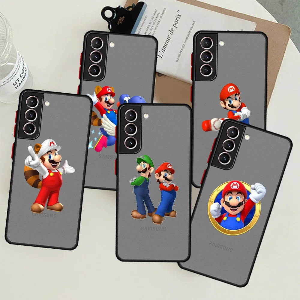 

Game Super Mario Matte Case For Samsung Galaxy S22 S20 S21 FE S10 S9 Plus S8 Capa Note 20 Ultra 10 Lite Phone Fundas