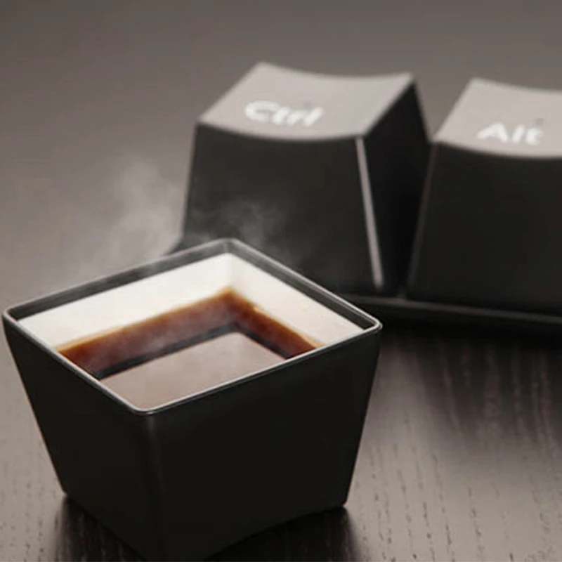 3pcs/Set Simple Keyboard Ctrl ALT DEL Novelty Creative Type Tea Milk Coffee Mug Cup Container Mugs Drinkware Officer Gift - купить по