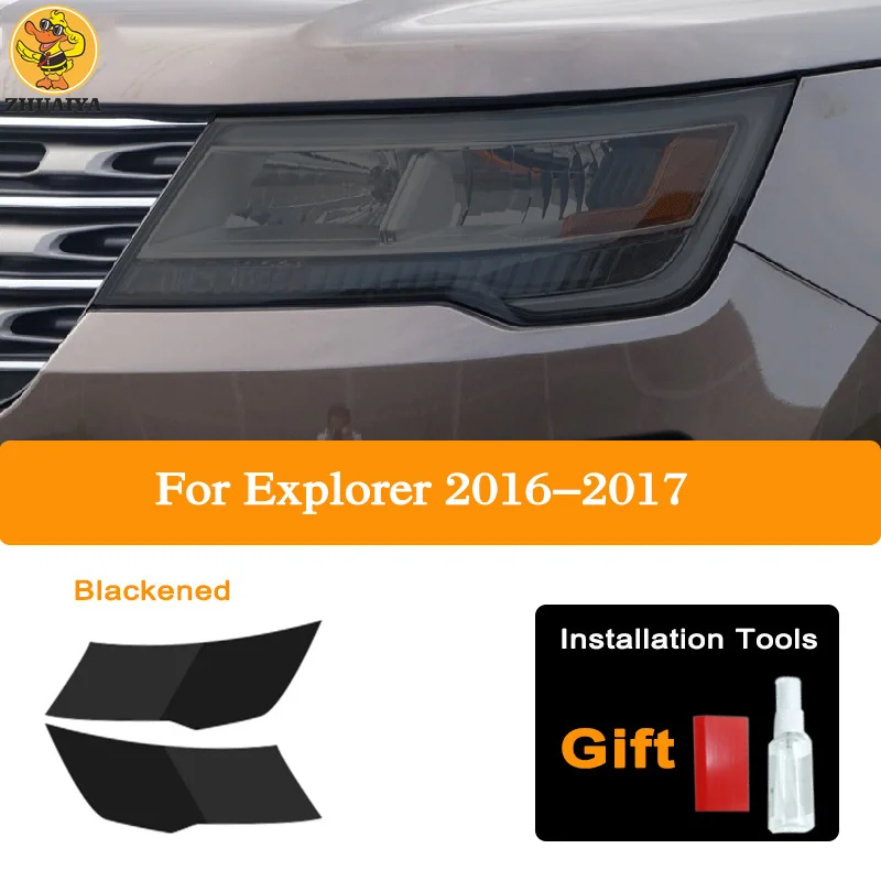 

For Ford Explorer 2016 2017 Pre-Cut Car Headlight Tint Smoked Black Protective Film Protection Transparent PPFfilm