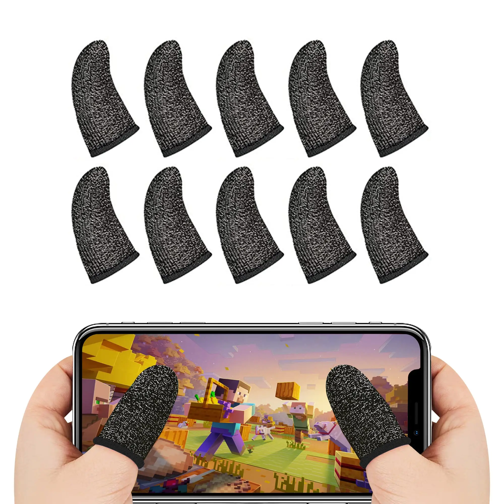 

6/12 Pairs Finger Sleeve for PUBG Mobile Game Phone Gaming Finger Sleeves All Touchscreen Devices Gamer Thumb Protector