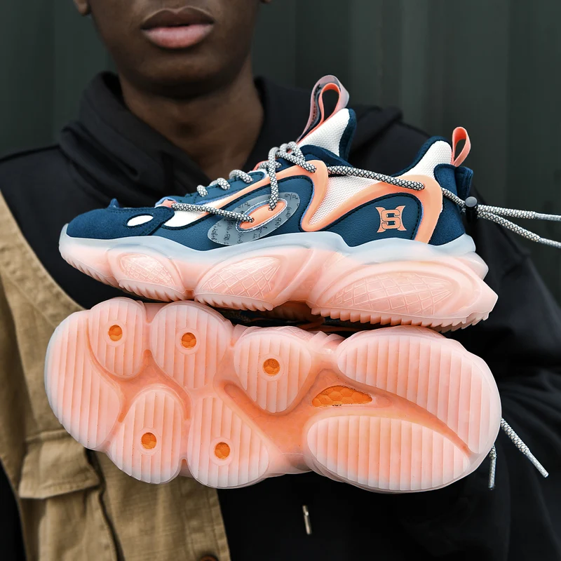 High Top Men's Runing Shoes Spring Chunky Sneakers Comfortable Sport Shoes Outdoor Gym Walking Shoes Designer Reflective Shoes