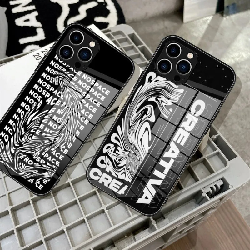 Чехол Desenho de Letter Art для телефона, закаленное стекло для IPhone 14 15 11 12 Pro 8 7 14 15 Plus 13 Pro MAX XR iphone 15, чехлы