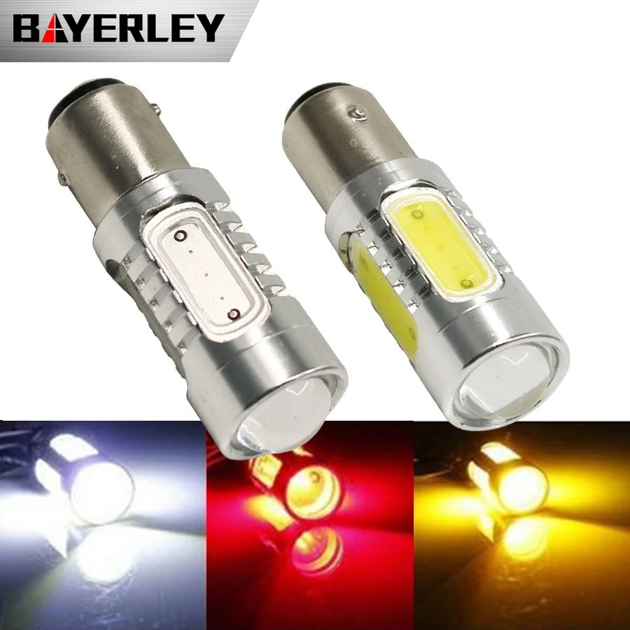 

2pcs1156 1157 BAY15D 7.5W DC12V COB LED Light High Quality Car Auto Tail Reverse Backup Car Tail White Red Led bulb Brake Lights