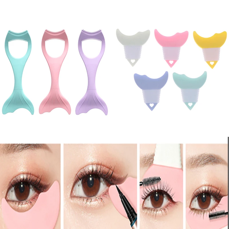 

1PCS Silicone Eyeliner Stencils Wing Tips Marscara Drawing Lipstick Wearing Aid Face Cream Mask Applicator Makeup Tool Resusable