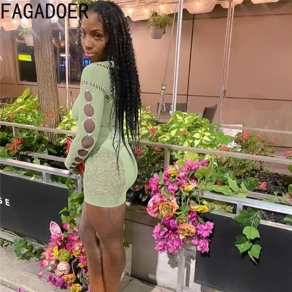 Пикантные полые комбинезоны FAGADOER Y2k Женский вязаный сетчатый прозрачный