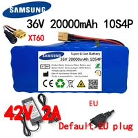 36v battery pack 18650 battery 10s4p 20ah battery pack high power battery 42v 20000mah ebike electric bike bms42v2a charger