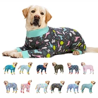 dog tight clothes cartoon printed jumpsuit four legged pajamas coat nursing belly wearing bodysuit homewear for medium large pet