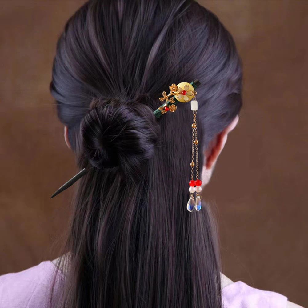 

Ancient Style Chinese Style Flower Hair Forks Wooden Imitation Pearls Bead Step Shake Hair Clip Hair Accessories For Women