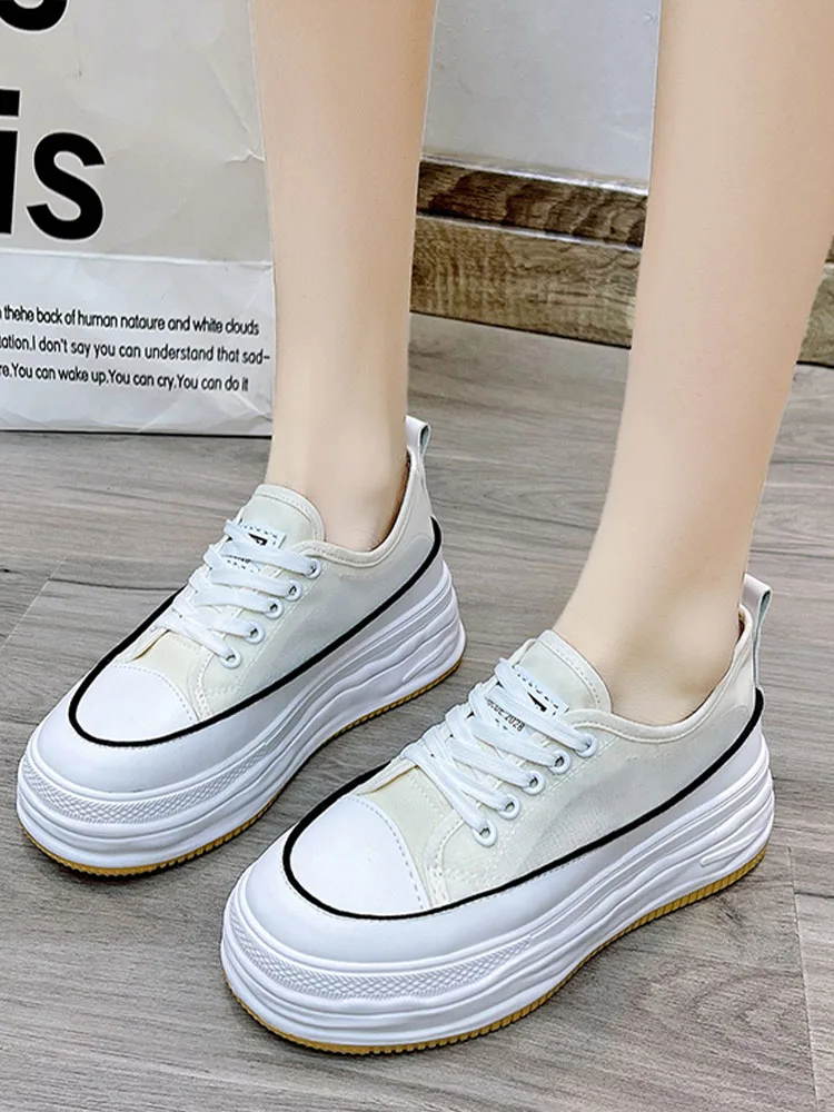 

Женские холщовые кроссовки на платформе, Спортивные Повседневные лоферы на плоской подошве, прогулочная обувь для бега, Новинка лета 2022