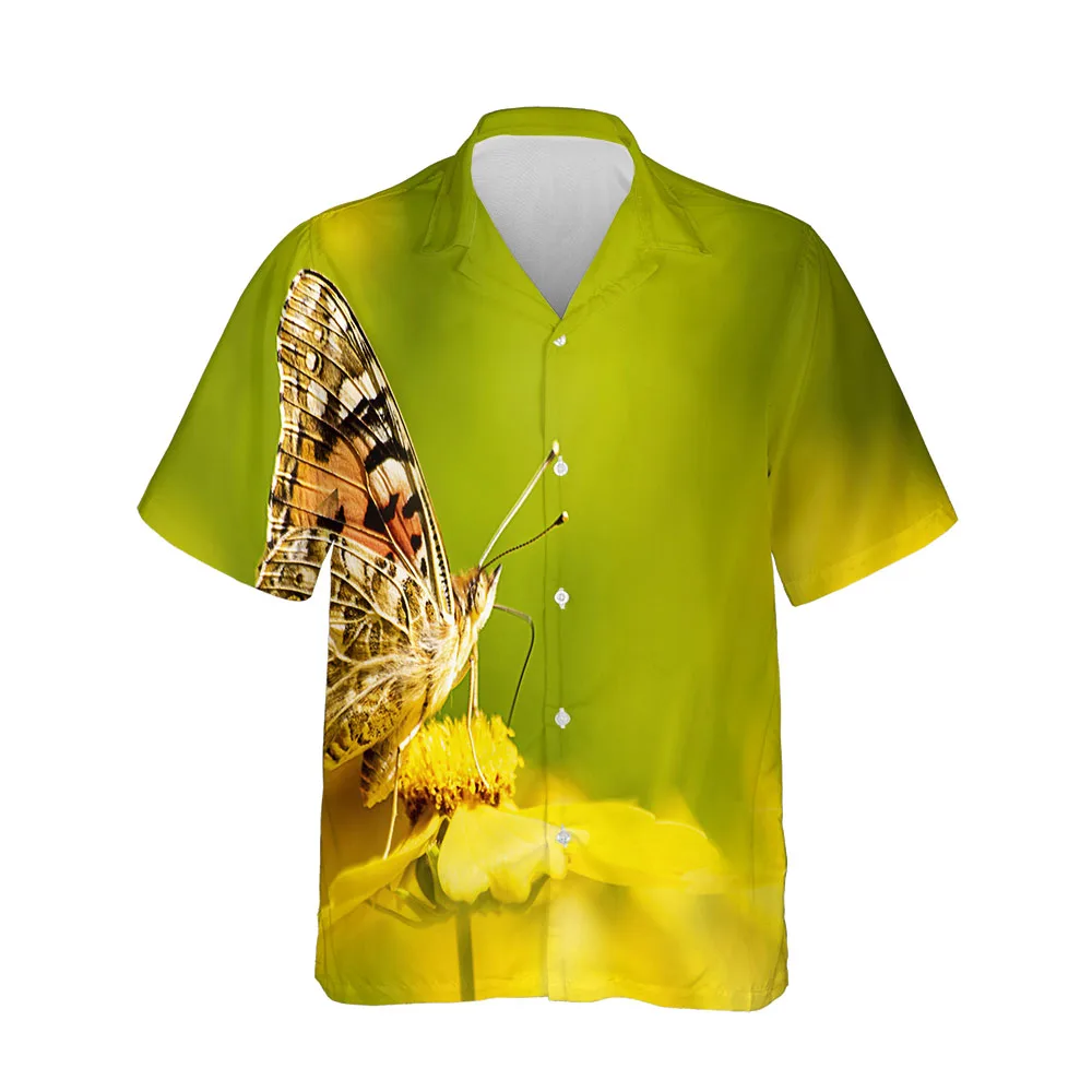Jumeast New 3D Summer Men Shirt Casual Butterfly Series Mens Hawaiian Shirt Short Sleeve Fashion Streetwear Comfortable Blouses