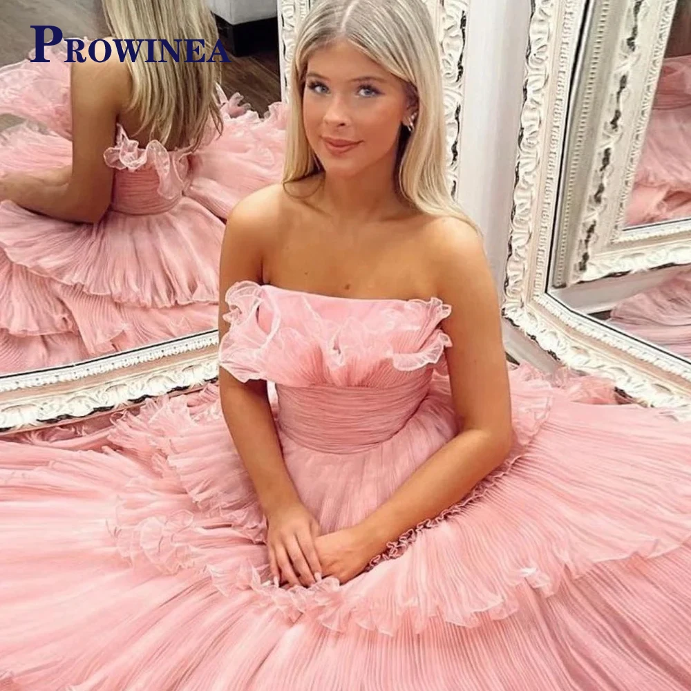 

Стильные милые вечерние платья провинции без бретелек, Длинные Роскошные плиссированные платья на молнии в стиле знаменитостей, вечерние многоярусные платья на заказ