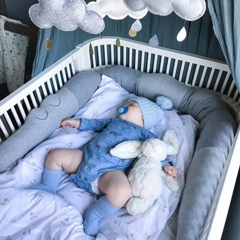 

Baby Bed Bumper Cushion Cotton Splicing Alligator Crib Bumper Toys Baby Fence Soft Infant Bedding Protection Ins Room Decoration