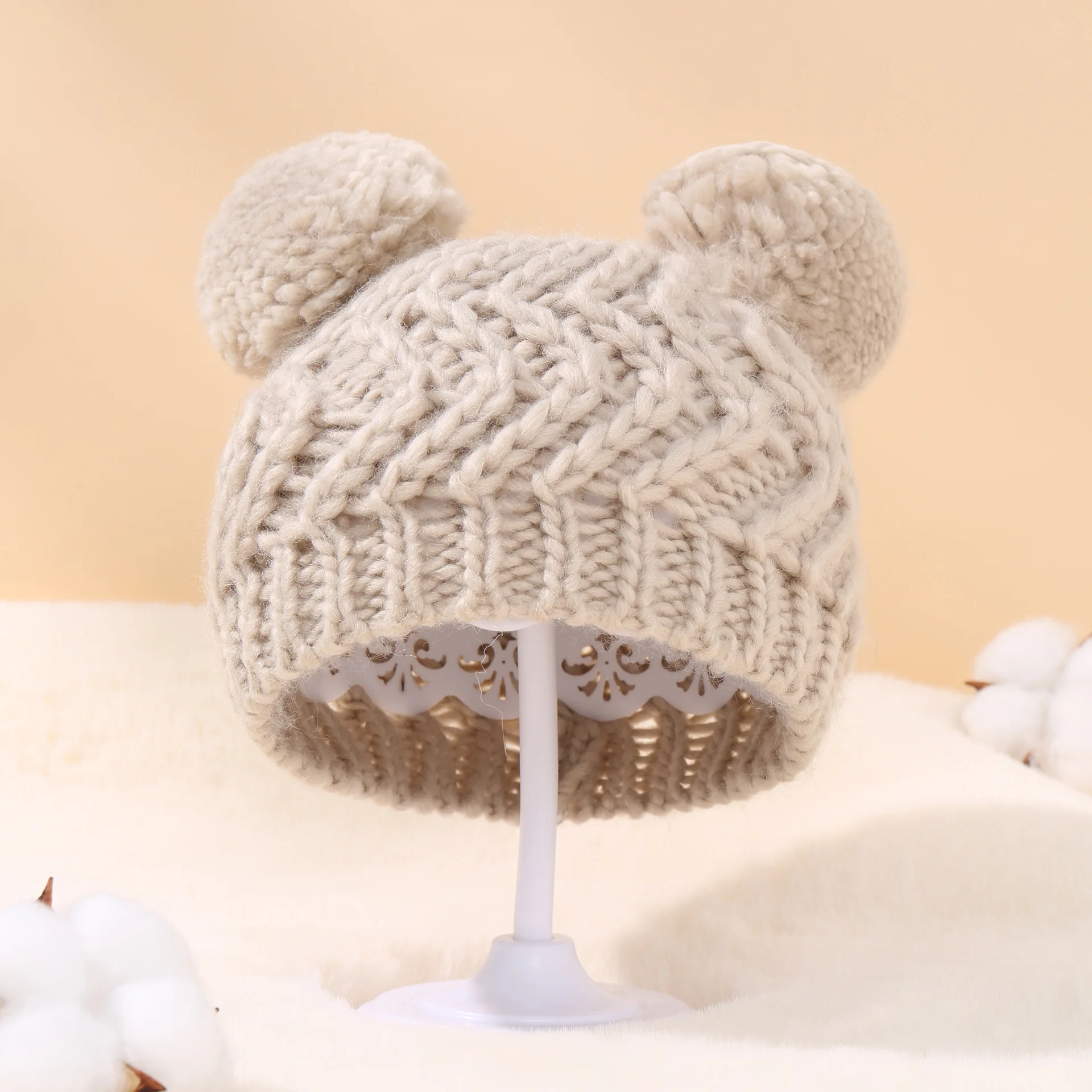 

Cute Knit Hat Winter Pompom Baby Hat Thick Warm Baby Girl Boy Hat Crochet Beanie Kids Hat Baby Bonnet Muts For Newborn Baby