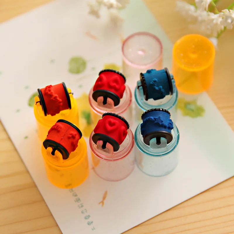 3-48Pcs Baby Colorful Ink Pad Stamp Seal Preschool Funny Toy Learning Cartoon DIY Roller Drawing Diary Tool Kids Ink Pad Gift